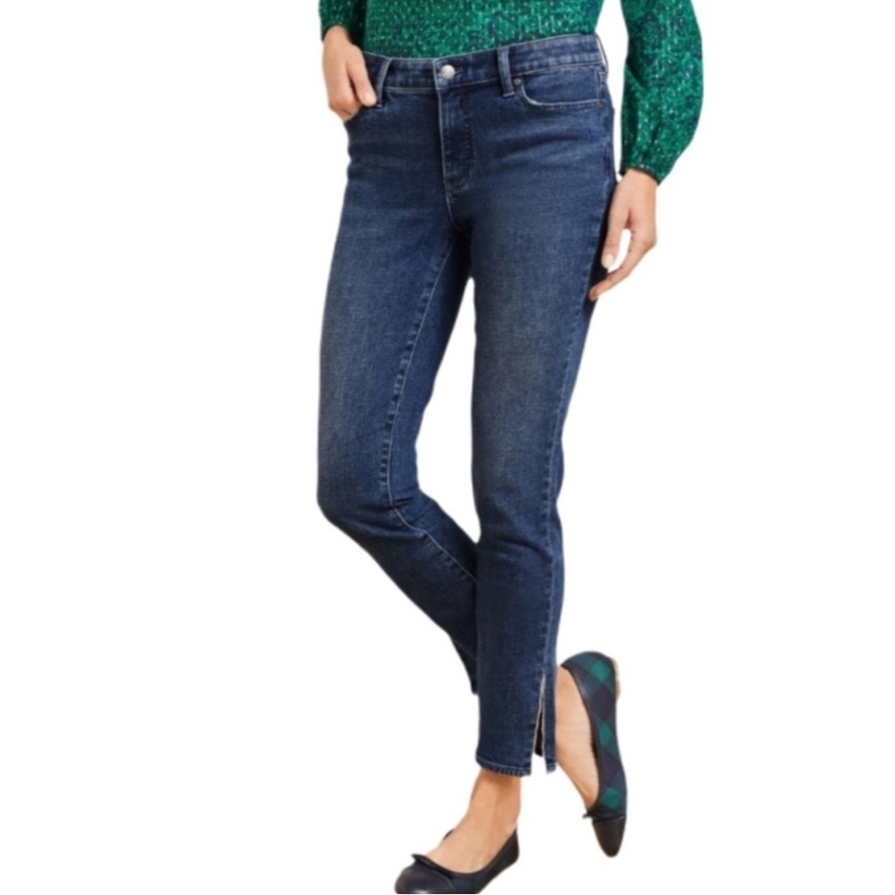 Talbots Slim Ankle Jeans with Rhinestone Split Hem 10P
